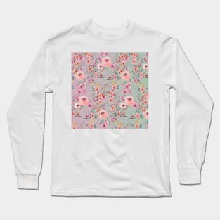 pastel colours floral watercolour pattern Long Sleeve T-Shirt